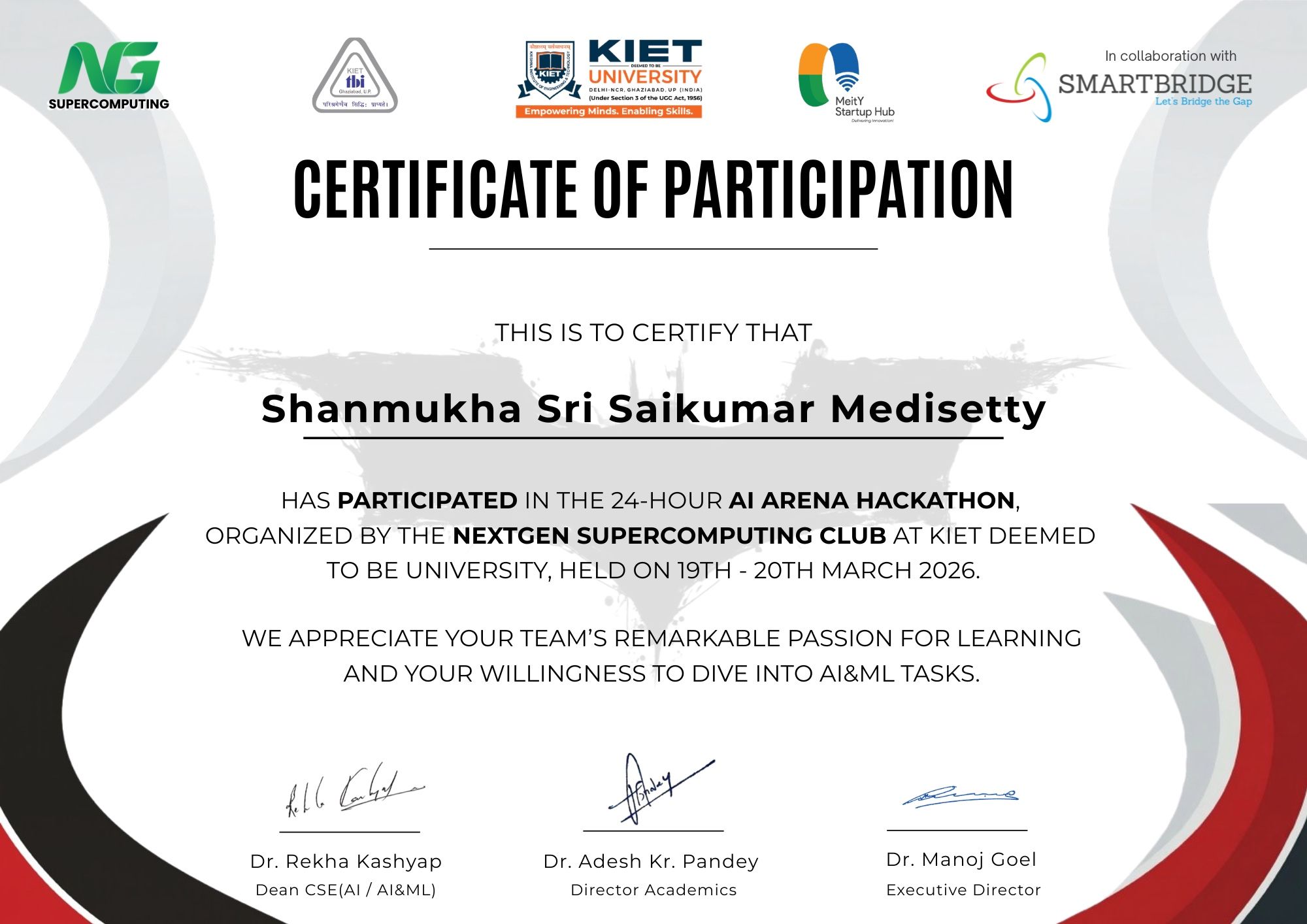 KIET Hackathon Participation