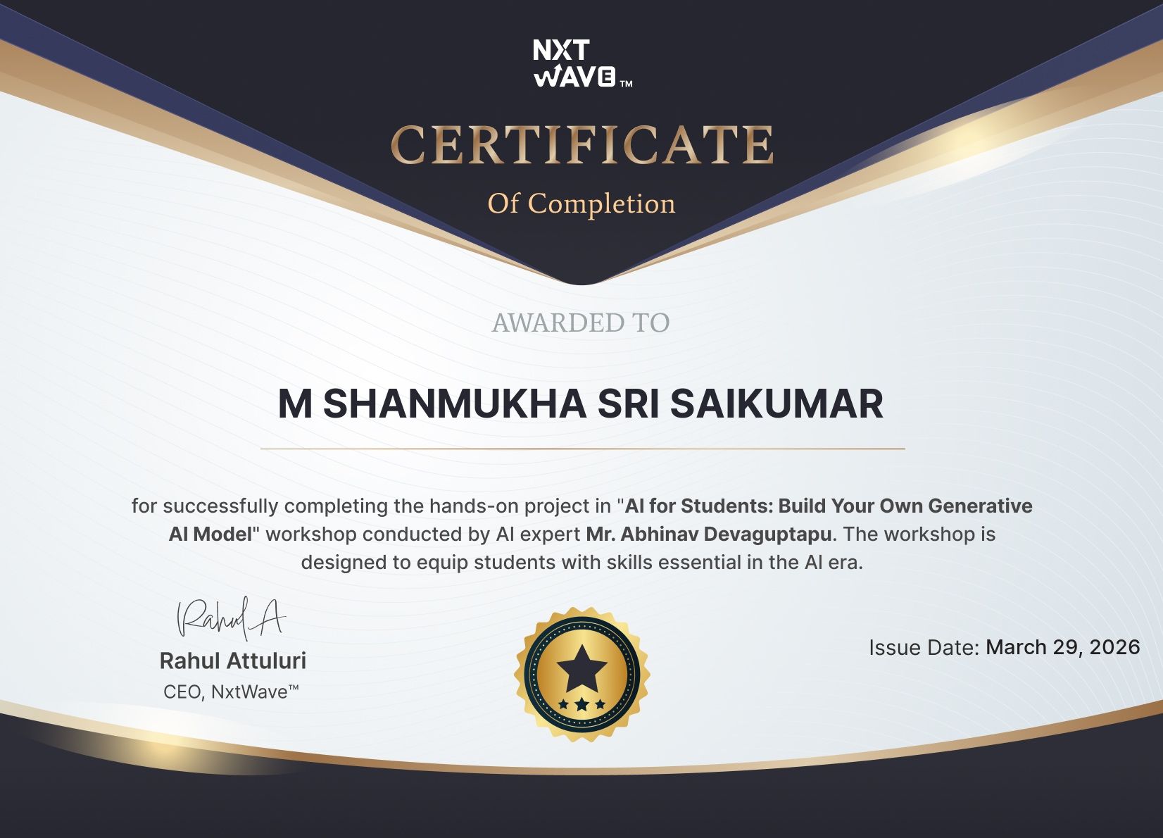 NxtWave AI/ML Certification